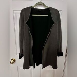 August Silk Gray Open Front Cardigan